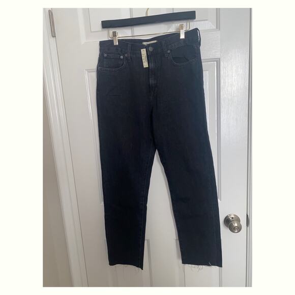 Madewell The Perfect Summer Jean in Crawley Black Wash Raw Hem size 28 NWT - Picture 1 of 6